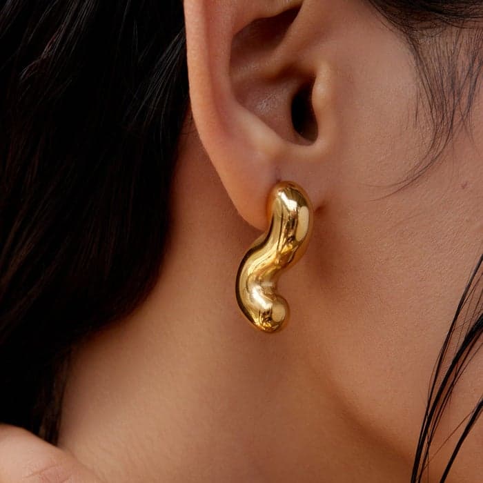 Sabrina S-Shape 18K Gold Plated Earrings by Noya - Image 1