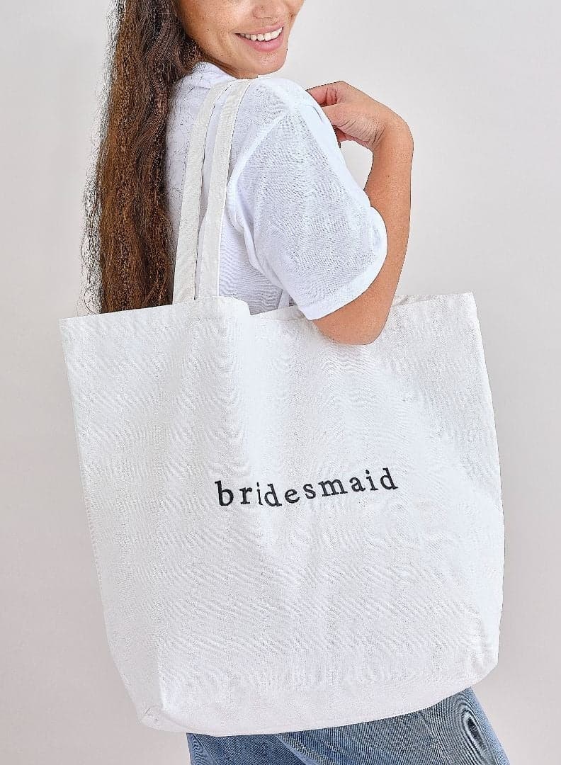 Ginger Ray Elegant White Bridesmaid Tote Bag - Image 1
