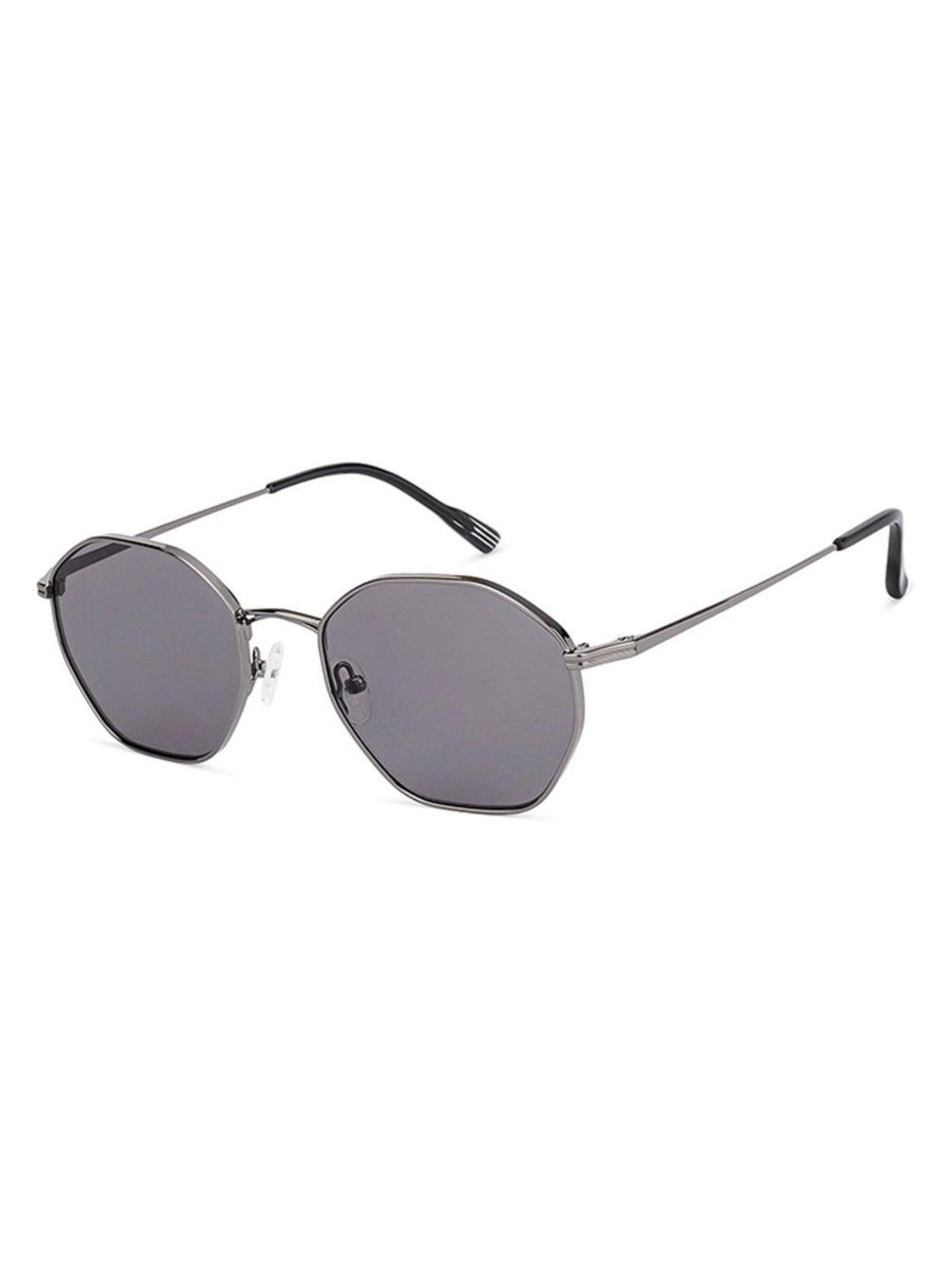 John Jacobs Hexagonal Gunmetal Grey Sunglasses - Medium Size-53 - Image 1