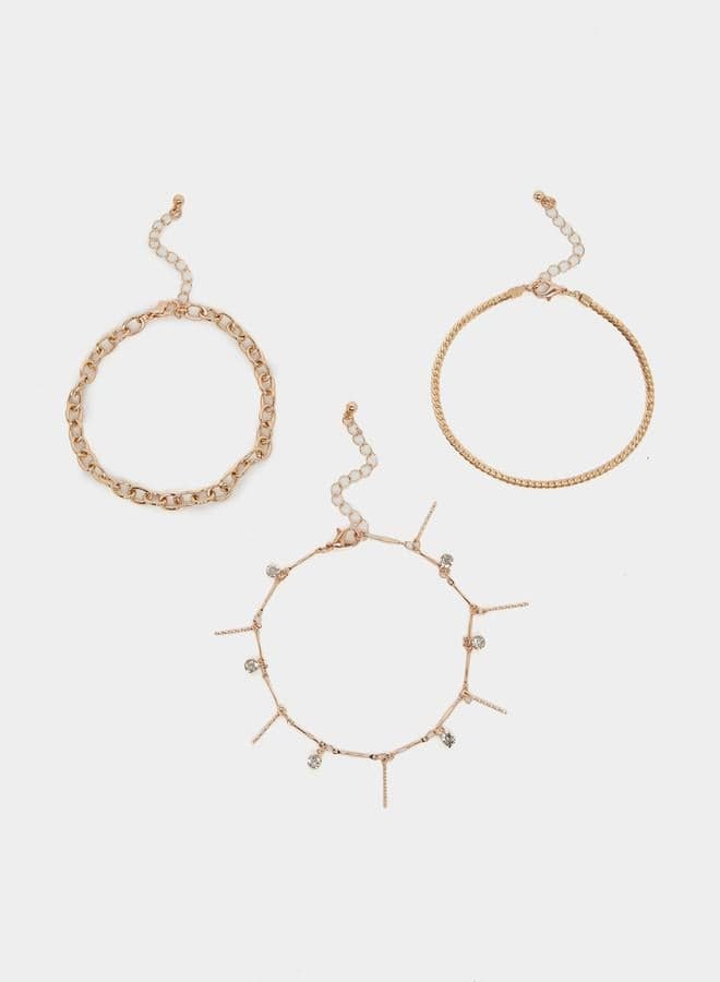 Styli Link Chain Anklets Set of 5 - Elegance for Every Step - Image 1
