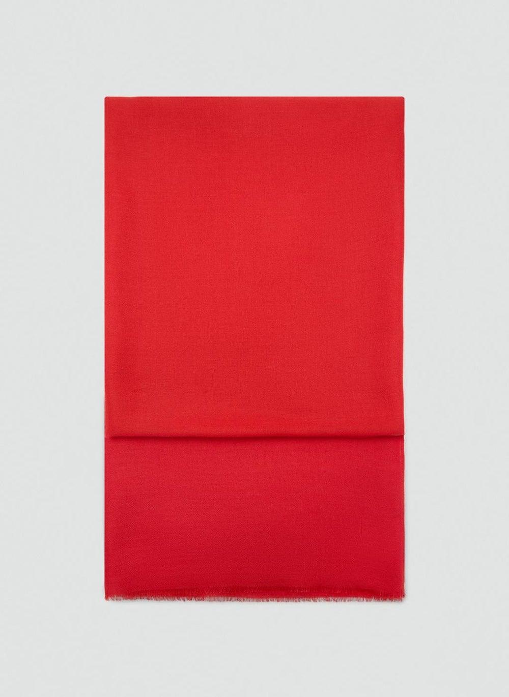 MANGO Women's Elegant Plain Shawl with Frayed Edges - Image 1