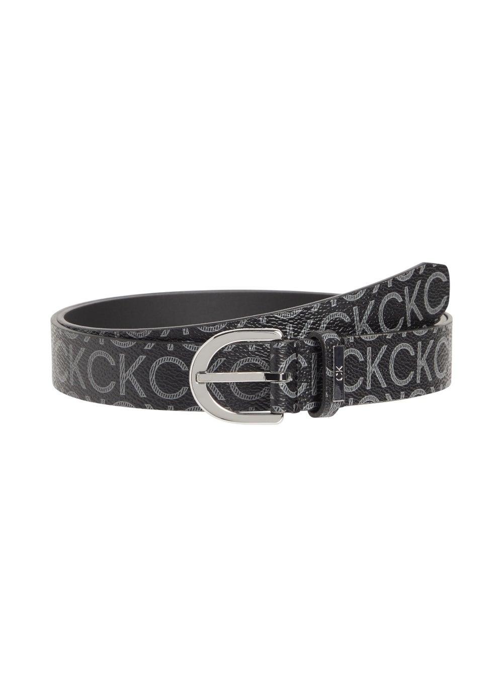 CALVIN KLEIN Premium Leather Monogram Belt for Women - Image 1