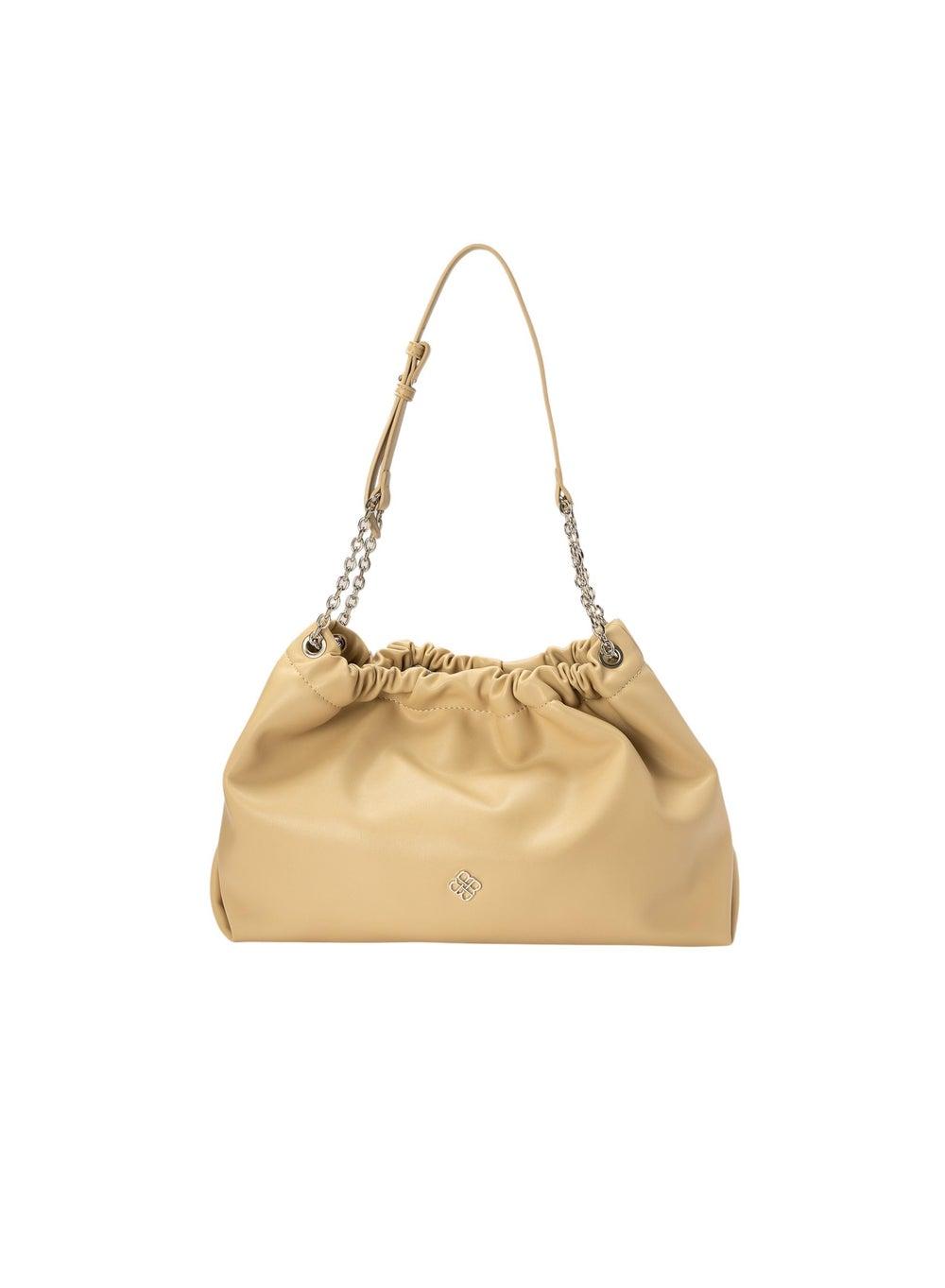 Bata Women's Chic Textured Shoulder Bag with Chain Detail - Image 1