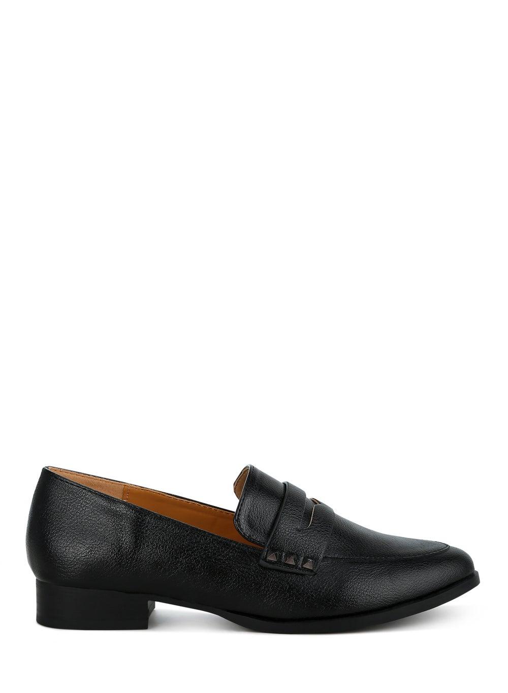 Elegant Penny Strap Loafers SH4843 - Chic Black - Image 1