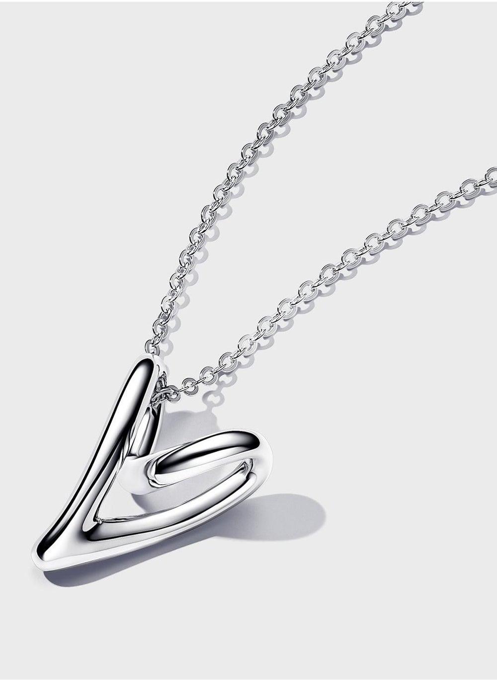 PANDORA Organic Heart Sterling Silver Necklace - Image 1
