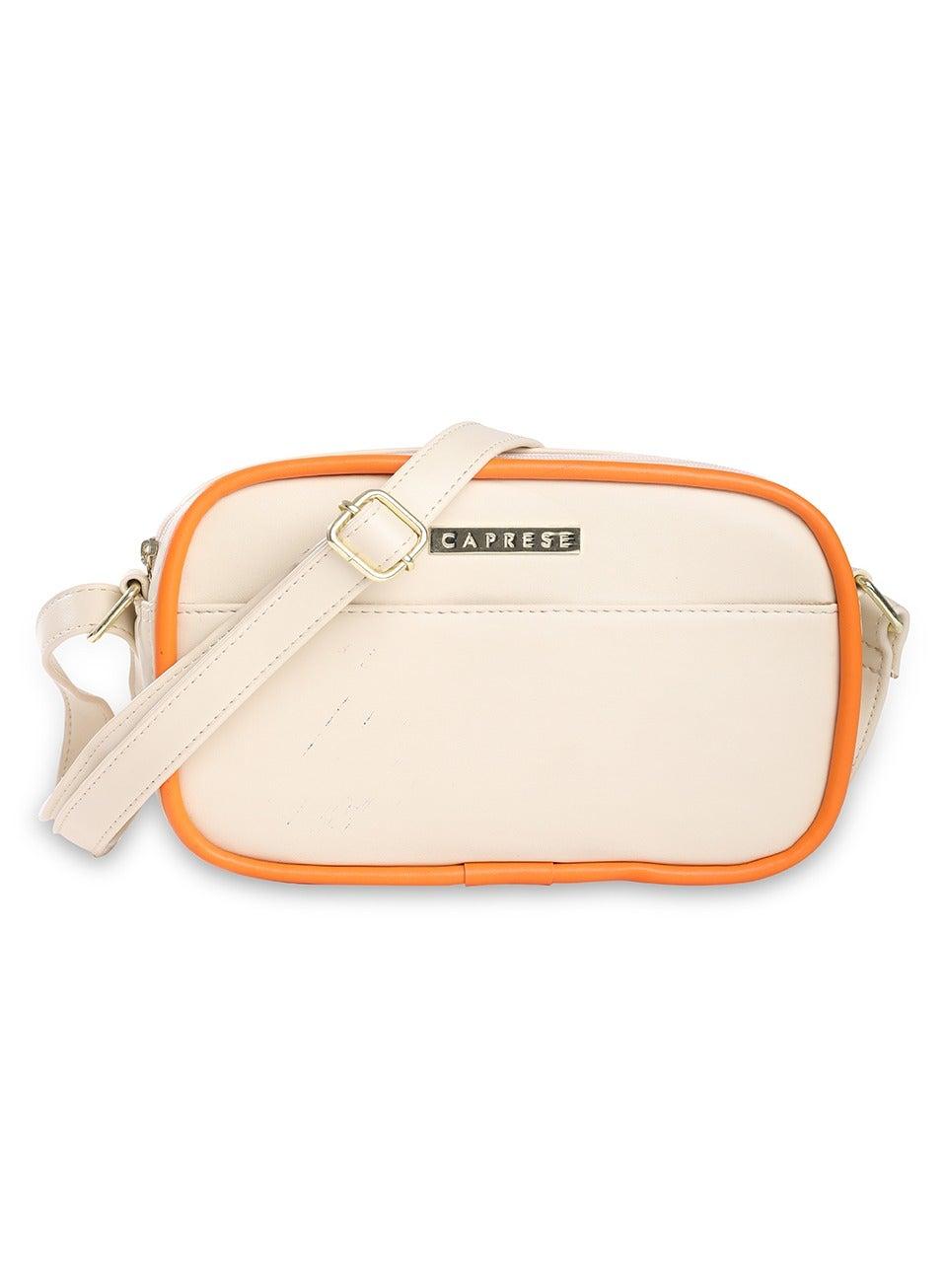 Caprese Gracie Cream Faux Leather Sling Bag - Image 1