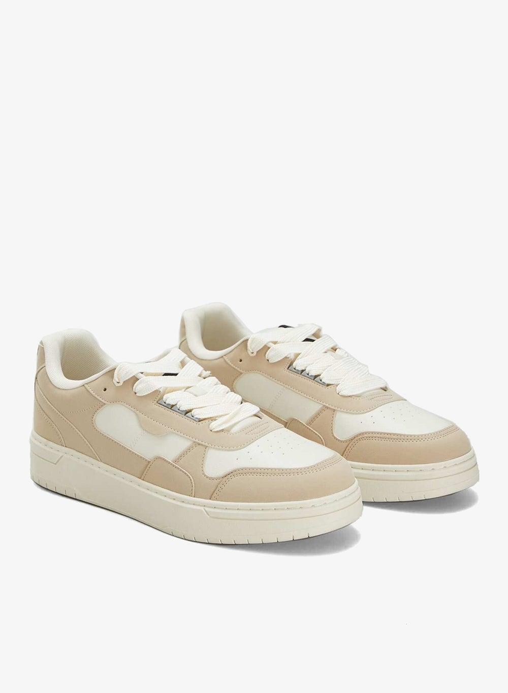 Beige Elegance Low-Top Trainers for the Modern Man - Image 1
