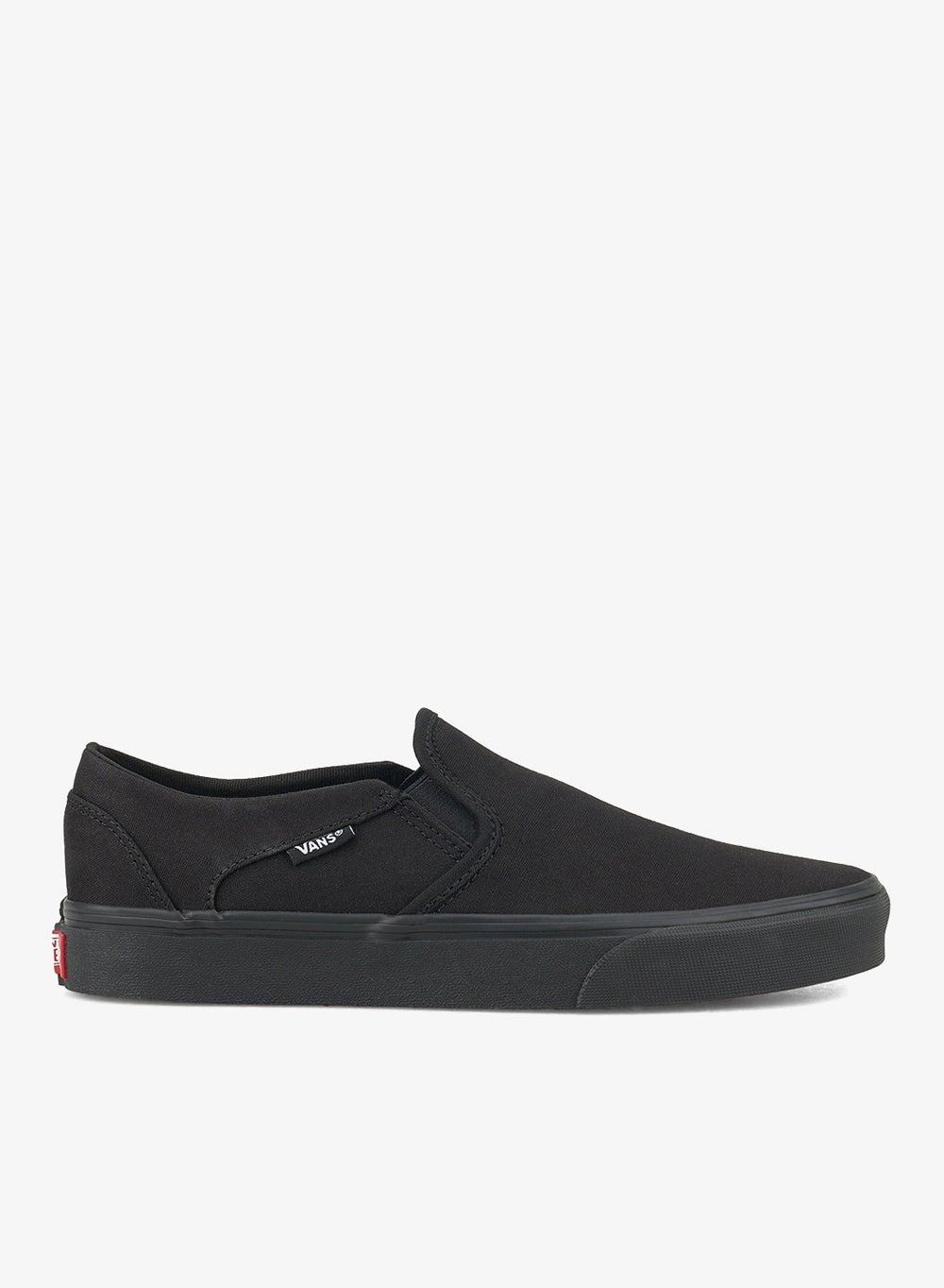 Asher Unisex Black Canvas Slip-On Sneaker - Image 1
