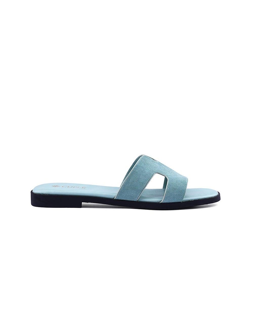 Elegant Green Suede Slides for Women - Image 1