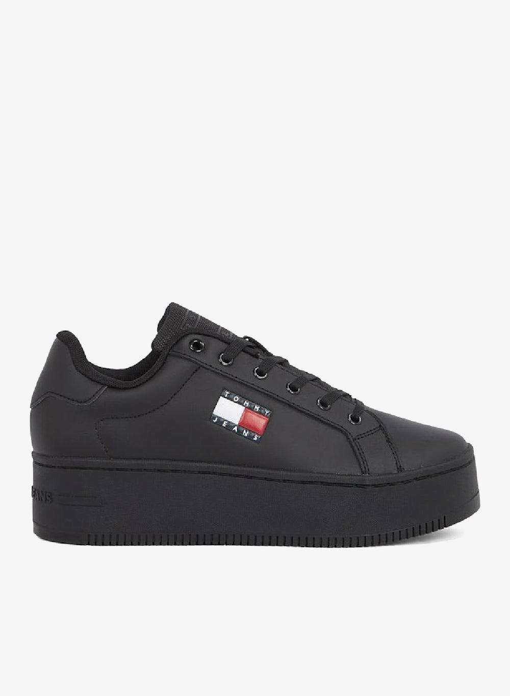Tjw Flatform Ess Black Leather Low-Top Sneakers - Image 1