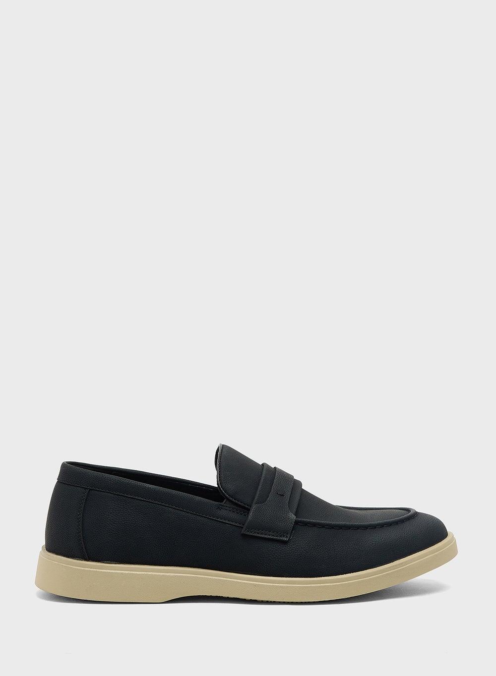Zs56 Luxe Black Smart Casual Loafer Slip-Ons - Image 1