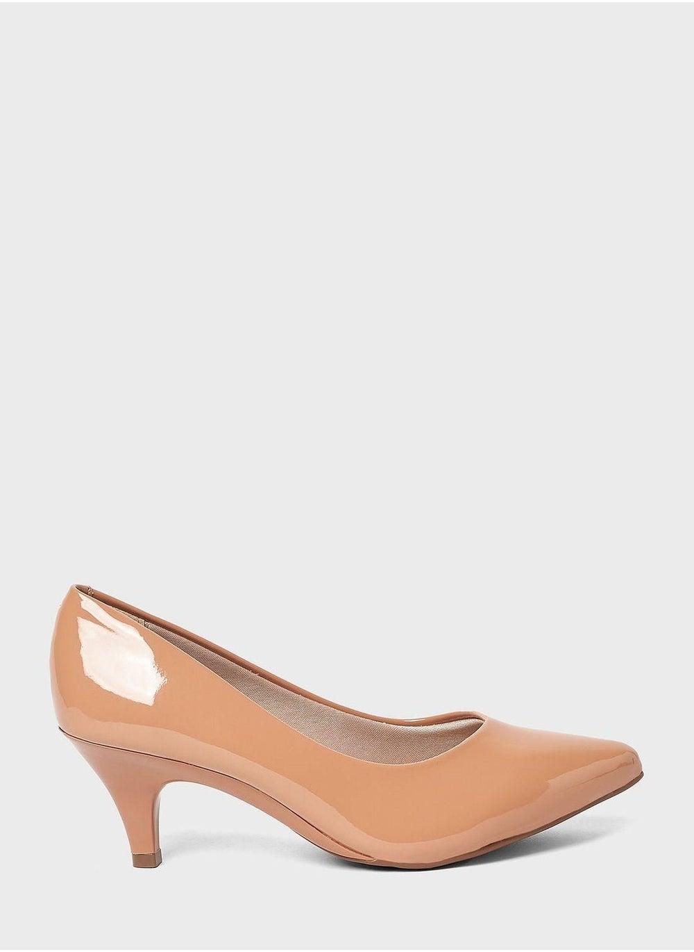 Chic Beige Low-Heel Pumps – Perfect Office Elegance - Image 1