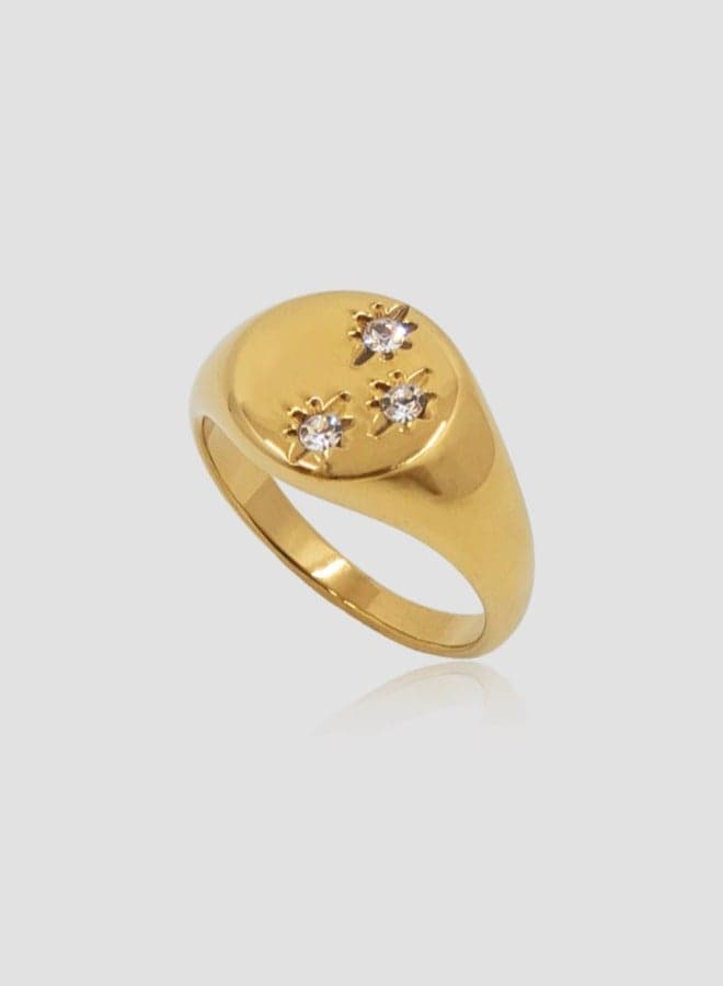 Lady Mauve BLISS 316L Hypoallergenic Gold-Plated Ring - Image 1