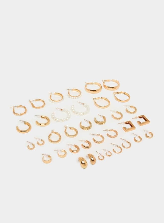 Styli Hoop Earrings Collection - Set of 18 Assorted Styles - Image 1