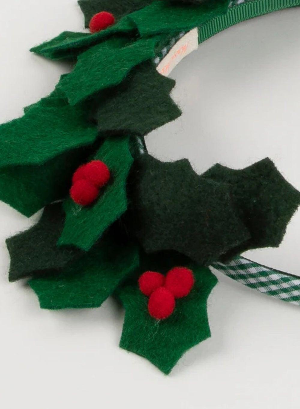 Meri Meri Festive Felt Holly Headband - Holiday Cheer - Image 1