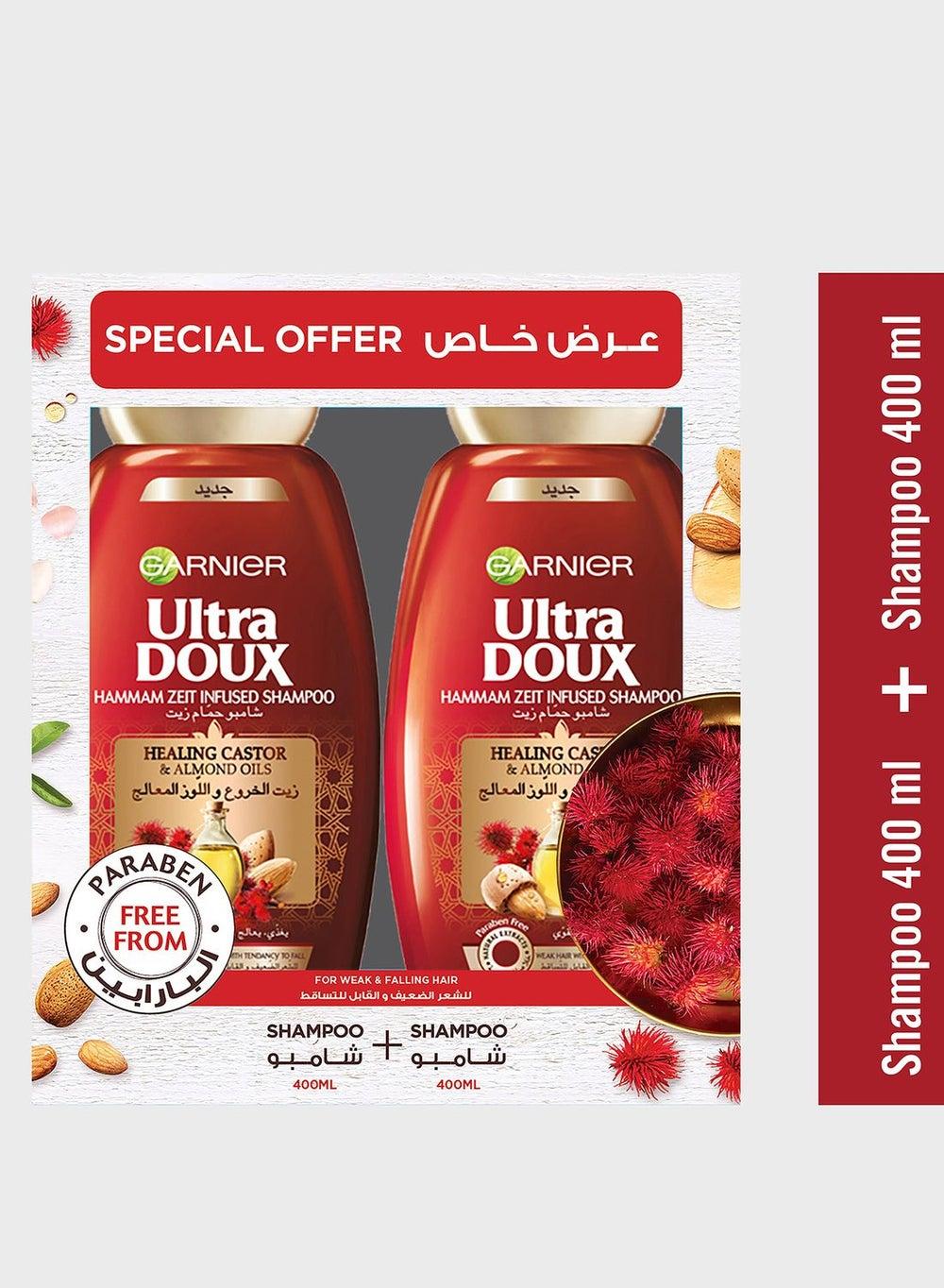 Garnier Ultra Doux Hammam Zeit Healing Shampoo Twin Pack - Image 1