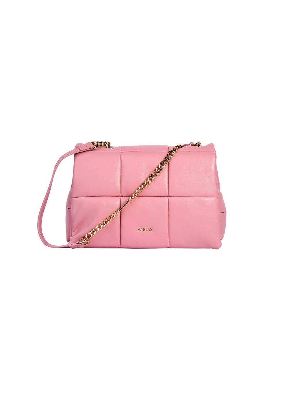 AMICA Stella Quilted Leather Puffer Crossbody Bag - Image 1