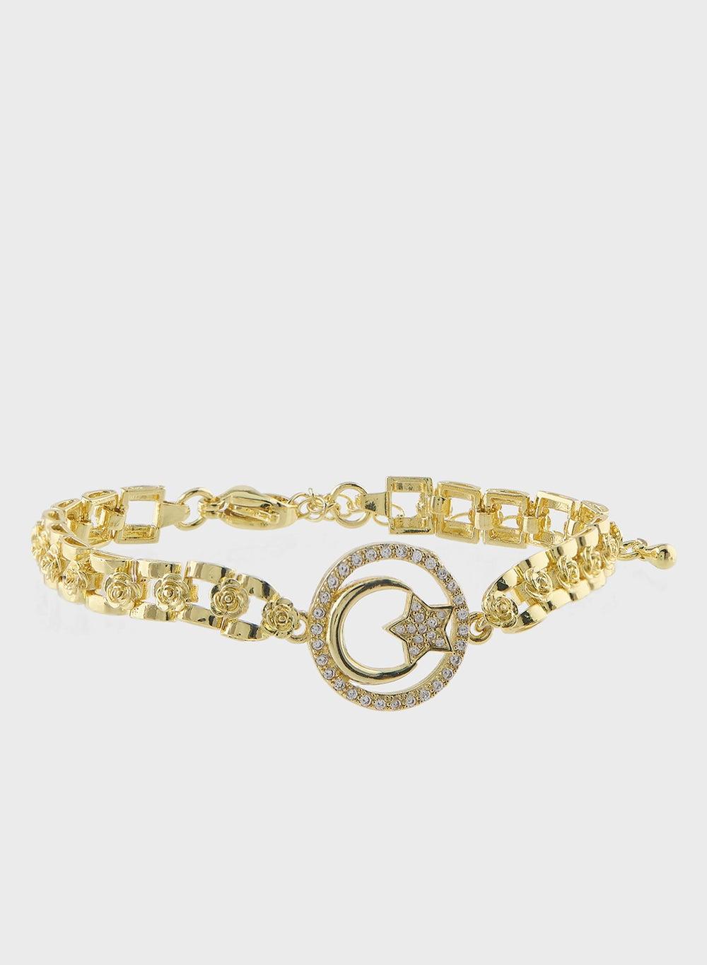 Staurtz 14K Gold Plated Elegant Moon Bracelet - Image 1