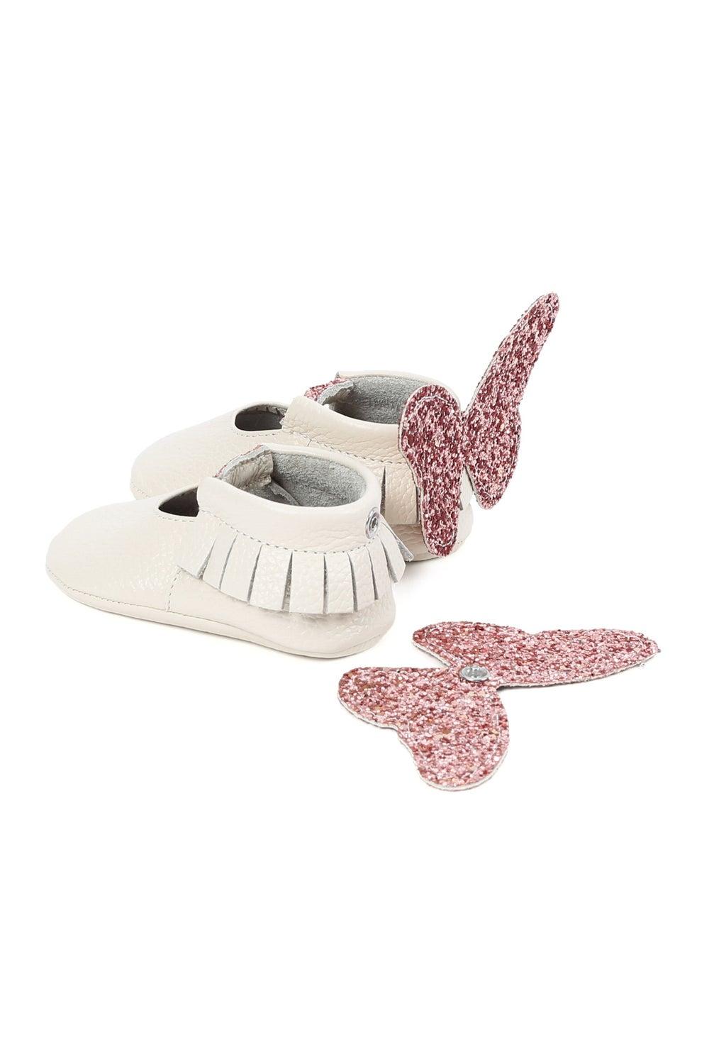 Yoyo Junior Cream Leather Moccassins: Tradition Meets Elegance - Image 1