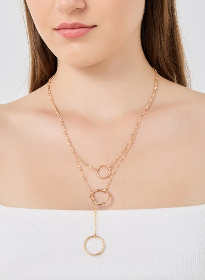 Elegant Styli Ring Drop Layered Necklace for Women - Image 1