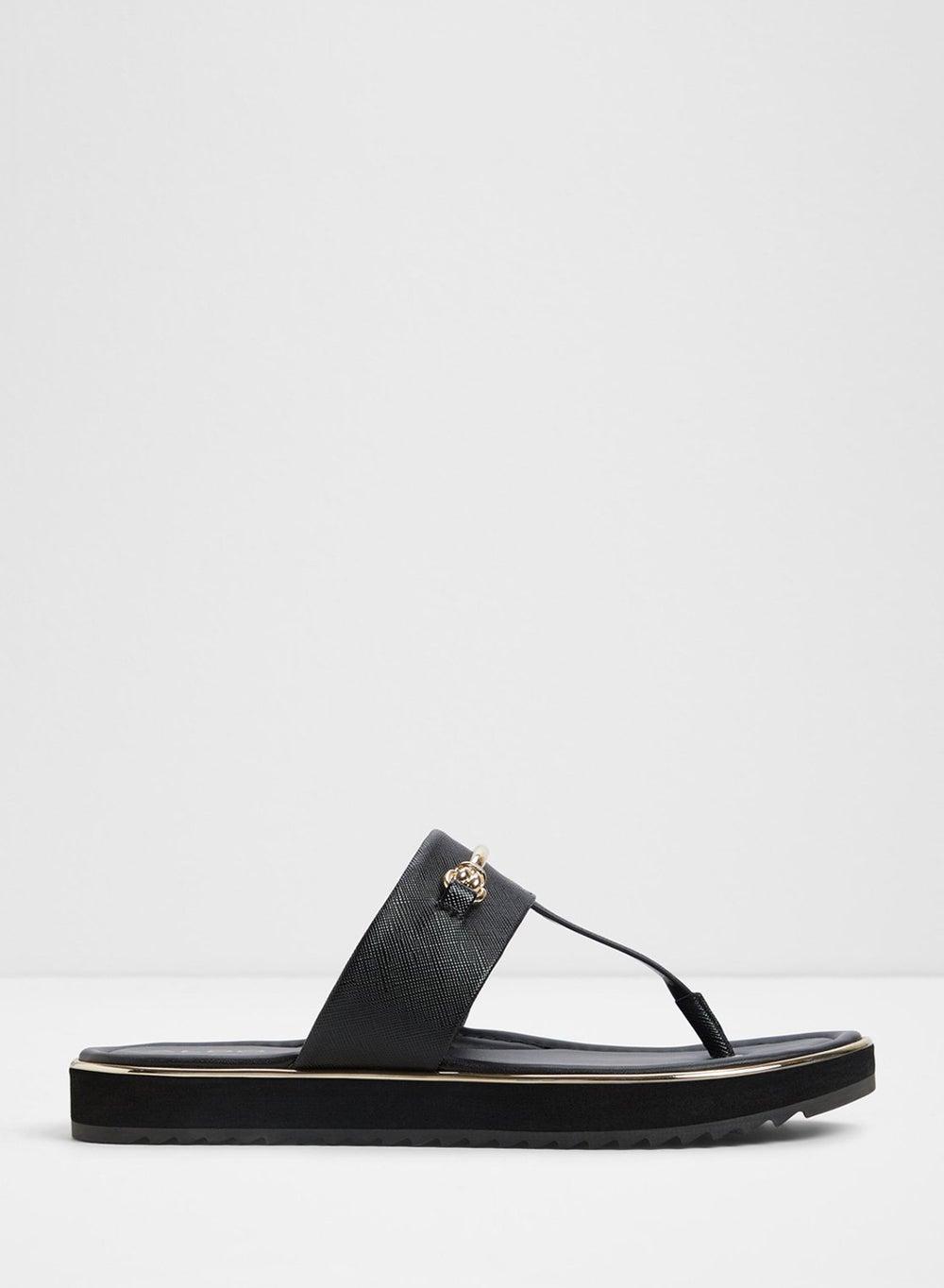 Lobredanten001 Elegant Black Flat Sandals for Women - Image 1