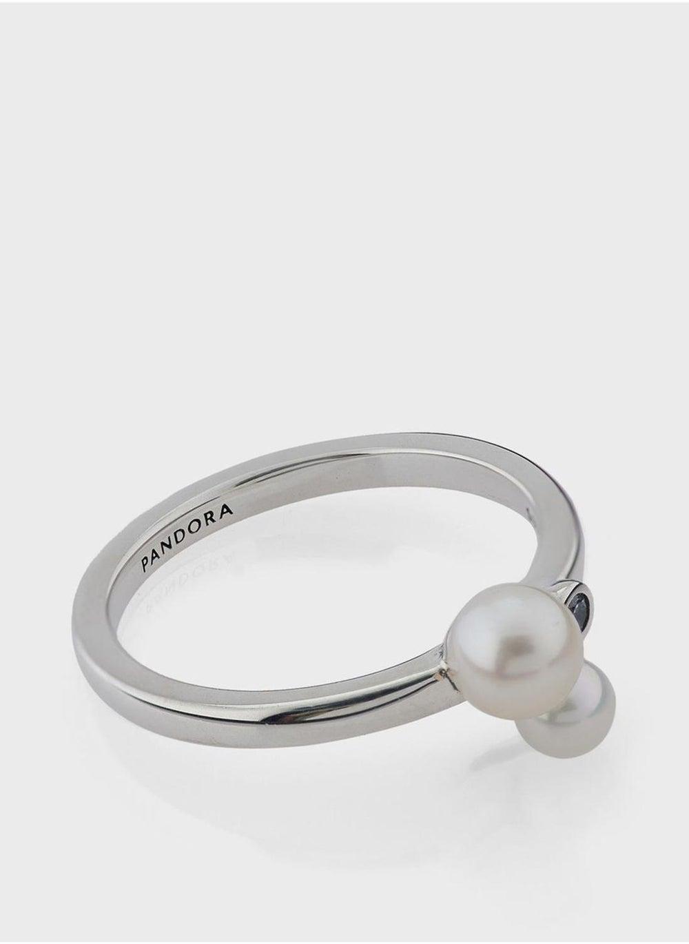 PANDORA Timeless Duo Cultured Pearls Silver Ring - Image 1