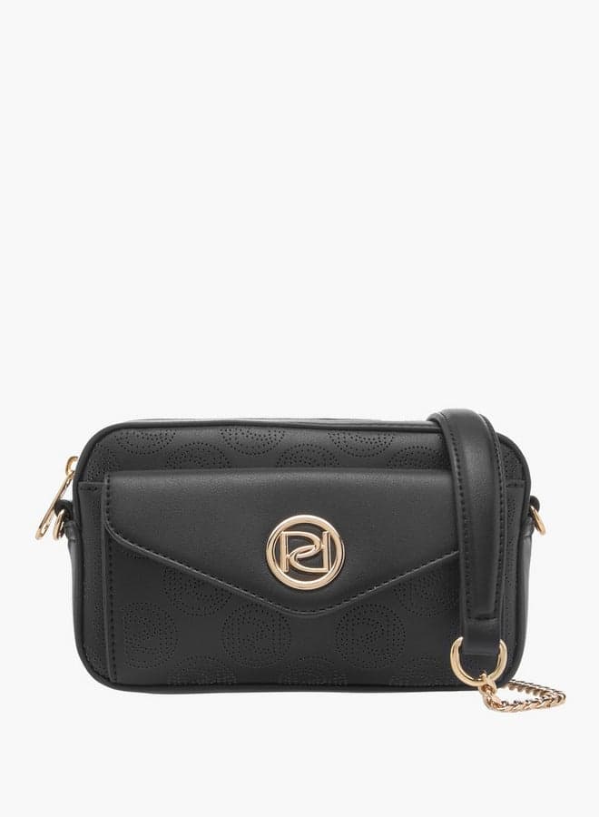 Paprika Monogram Detail Elegance Crossbody Bag with Chain - Image 1