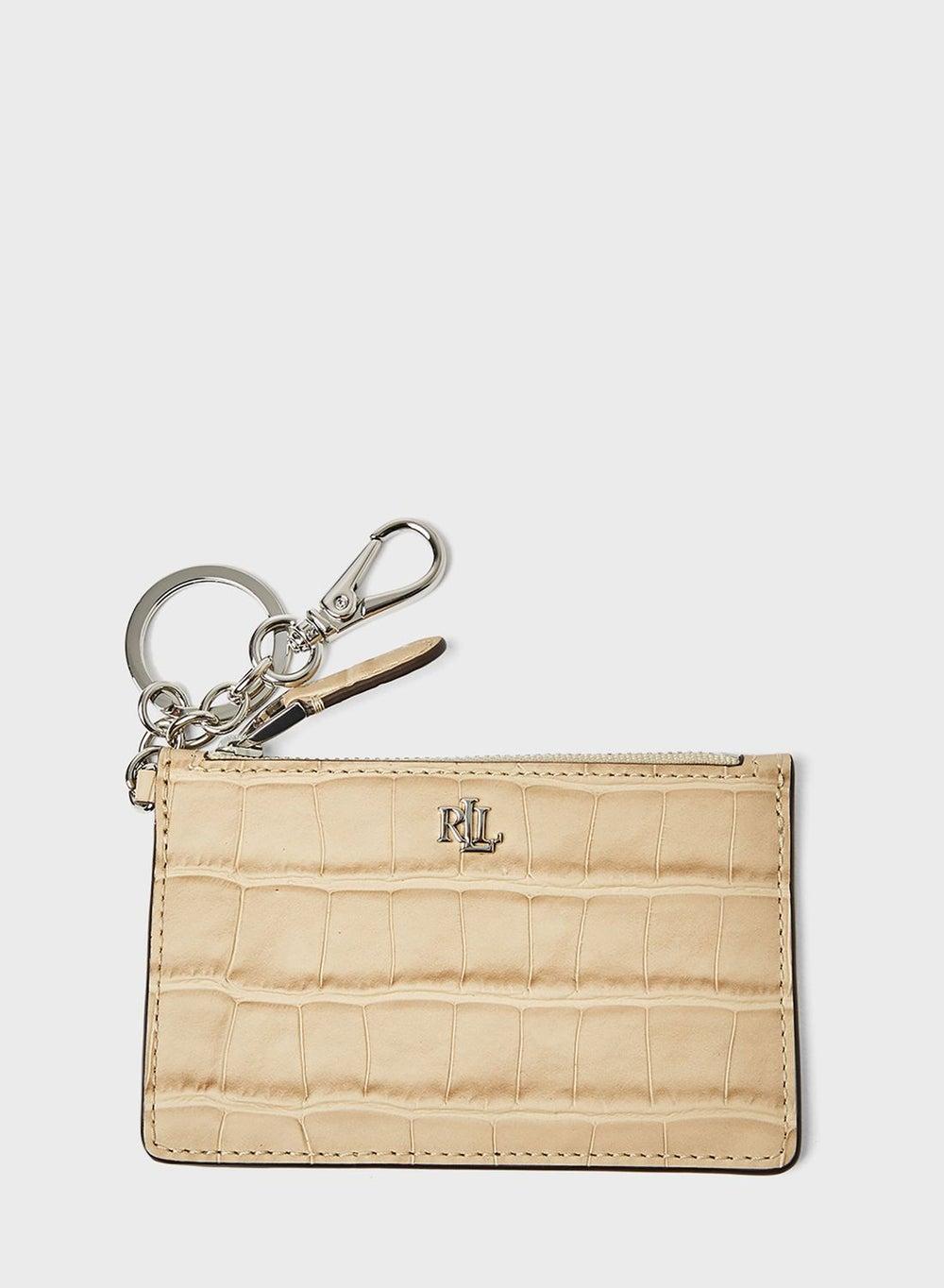 Lauren Ralph Lauren Dryden Croc-Effect Leather Card Holder - Image 1