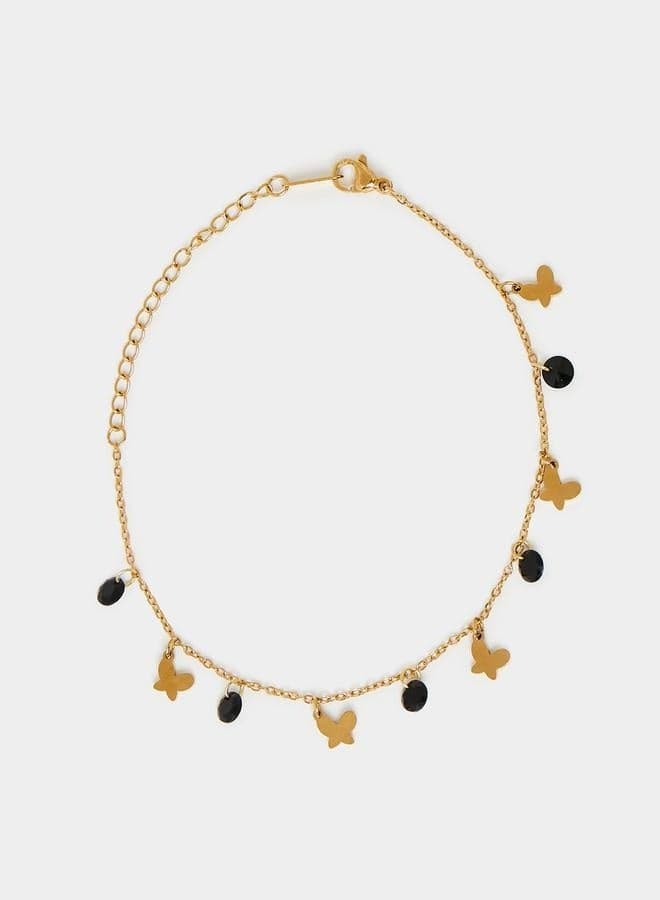 Styli Butterfly Drop Anklet - Elegance in Every Step - Image 1
