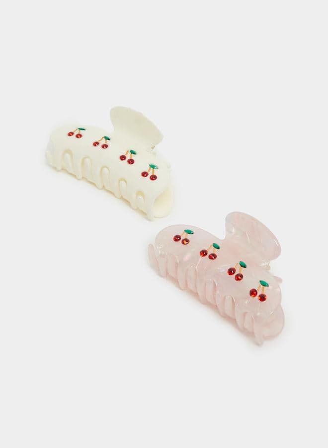 Styli Chic Printed Hair Claw Duo - Image 1