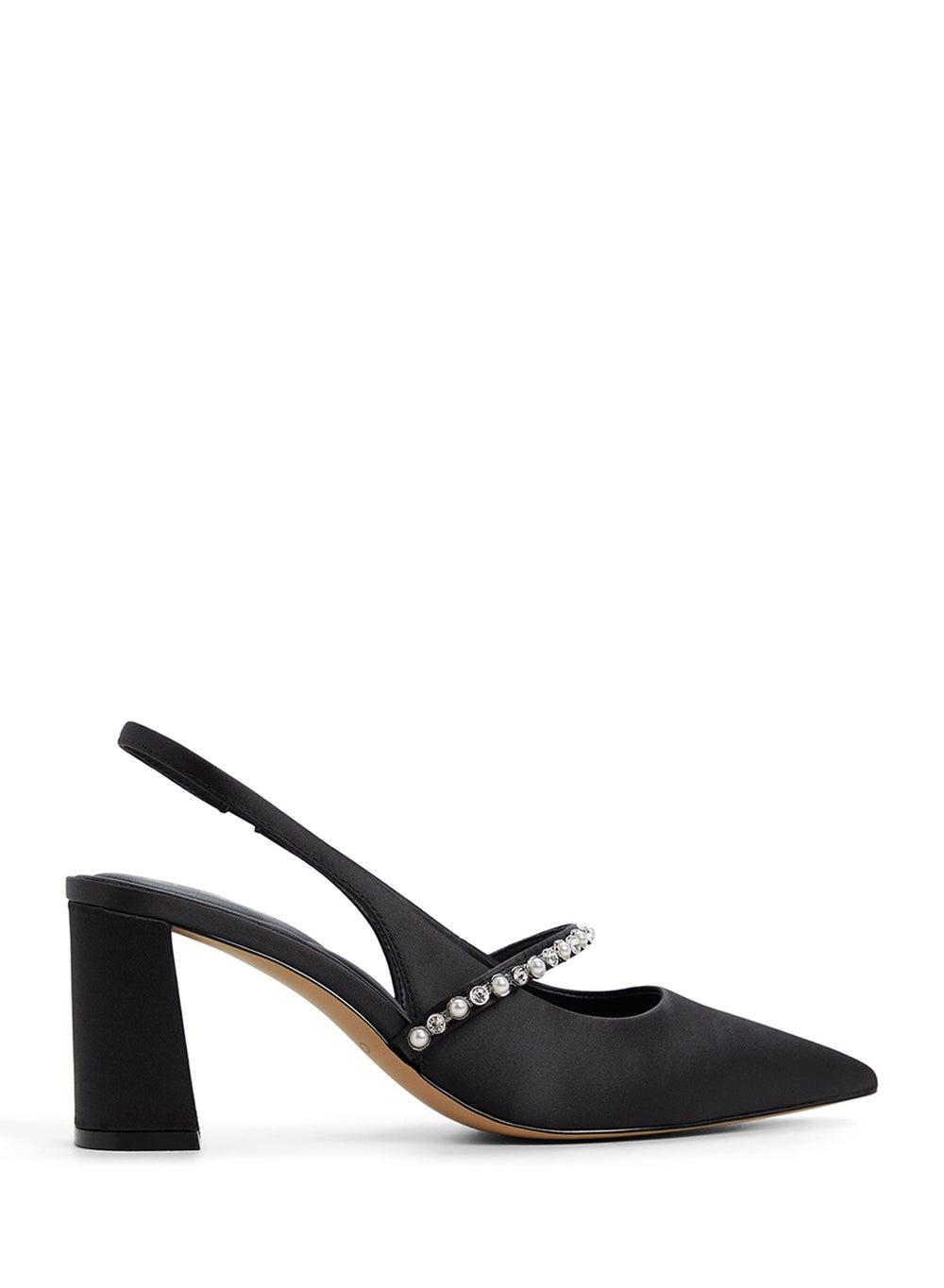 Vestia007 Embellished Black Sling Back Pumps - Image 1