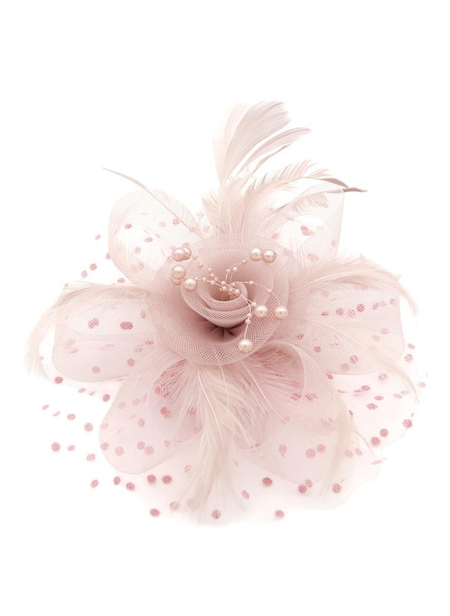 Ddaniela Monalisa Peach Fascinator - Elegant Tea Party Headwear - Image 1