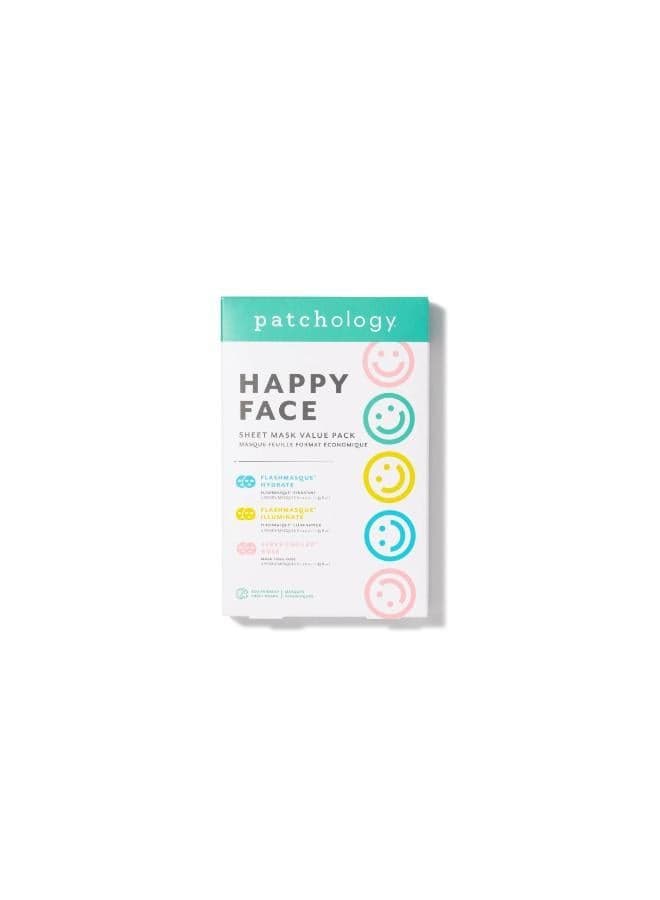 Happy Face Luxury Trio: Illuminate, Hydrate, Rosé Mask Set - Image 1