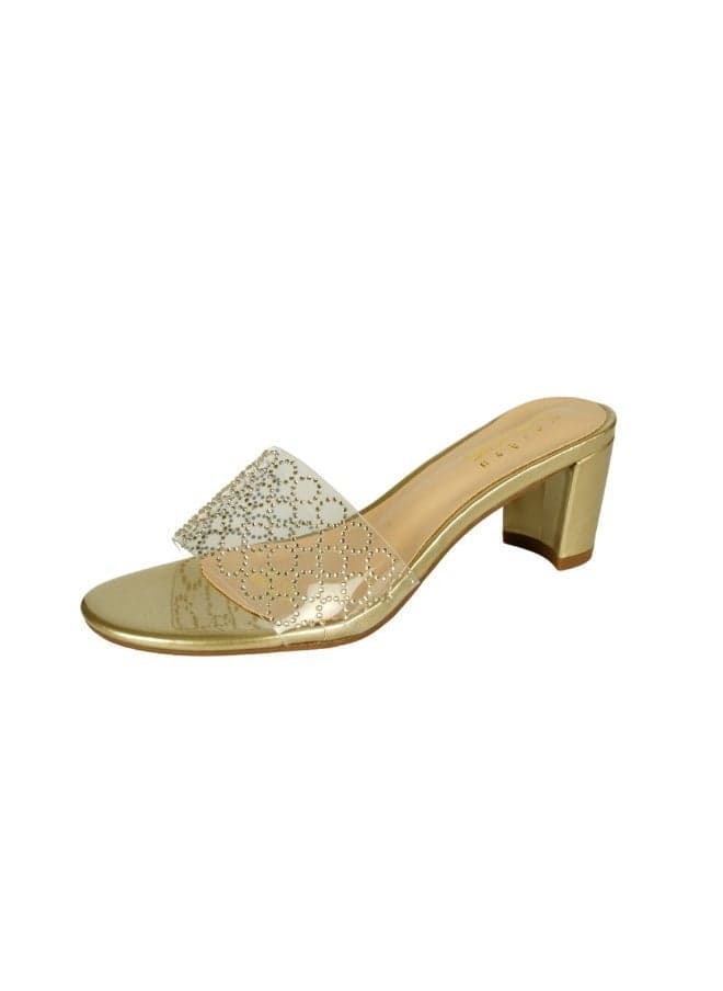 Michelle Morgan 213RC191 Gold Block Heel Elegance - Image 1
