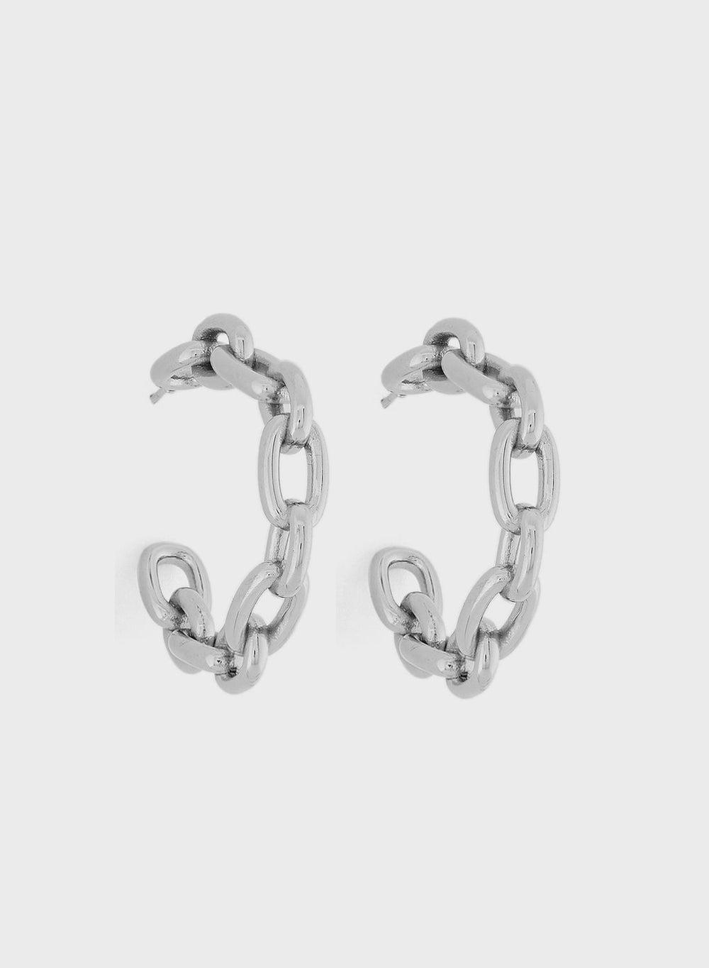 Lady Mauve Brooklyn Chain Link Hoop Earrings for Women - Image 1