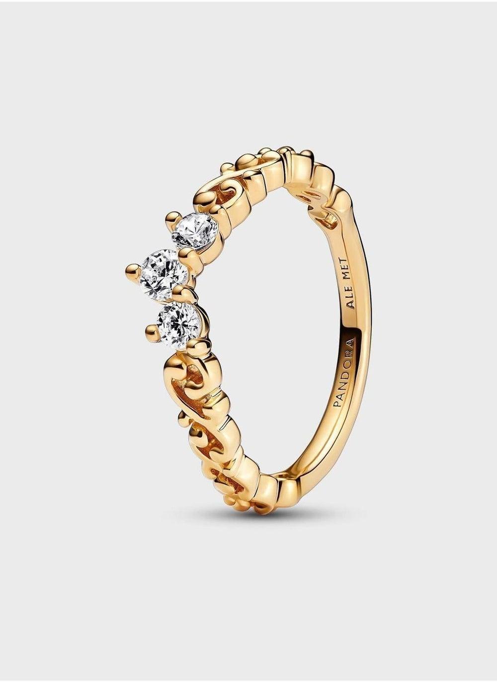 PANDORA Regal Swirl Tiara Ring - Elegance in Gold - Image 1