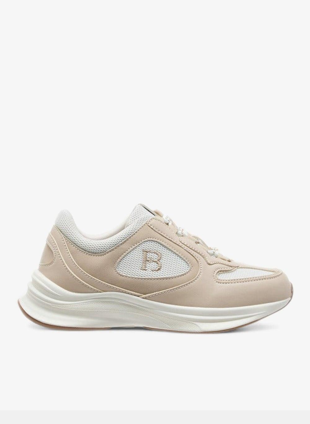 Rjf52 2Nude Elegance: Chic Low-Top Lace-Up Sneakers - Image 1