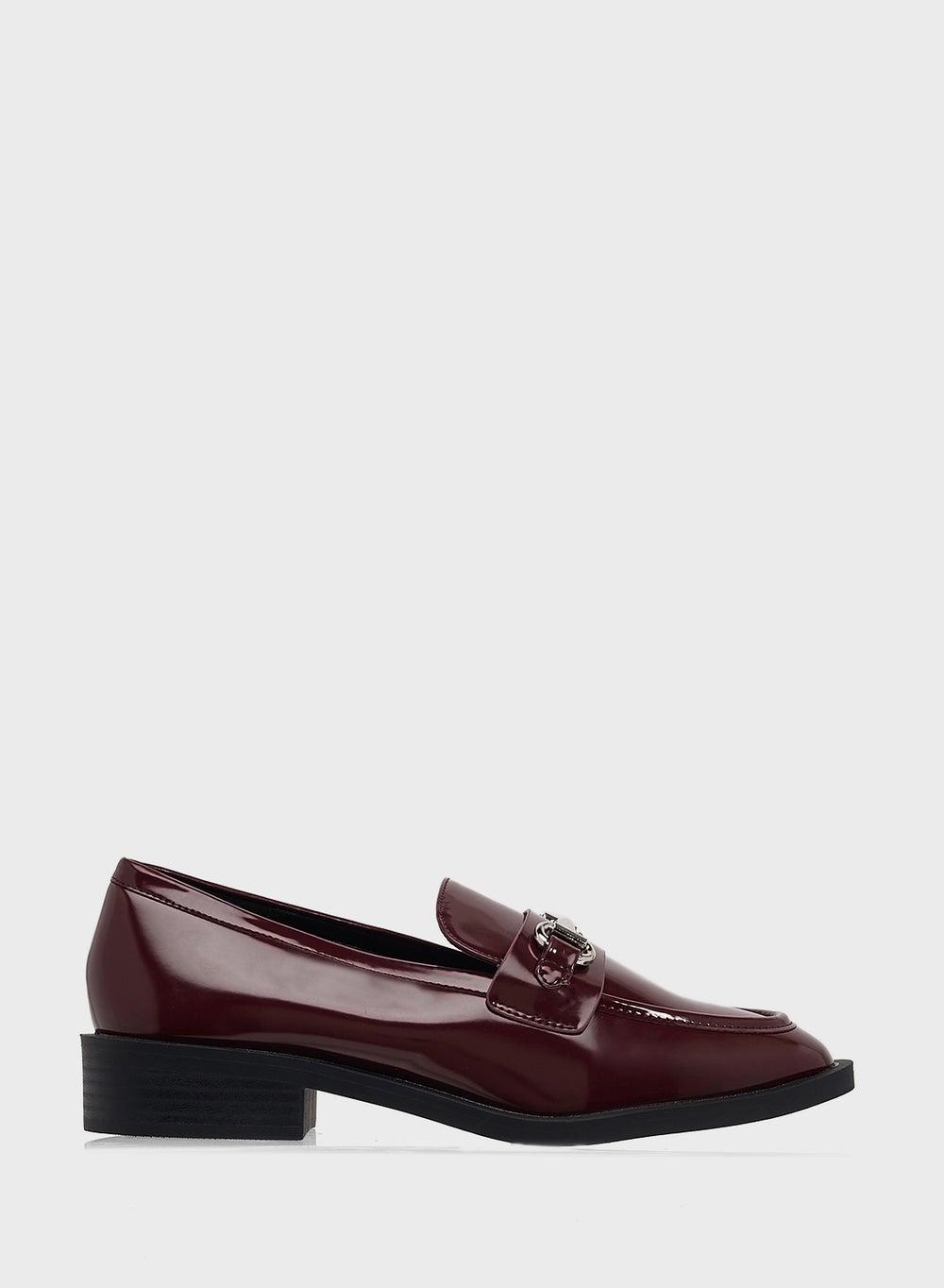 Linette Burgundy Patent Loafer: Classic Elegance Reimagined - Image 1