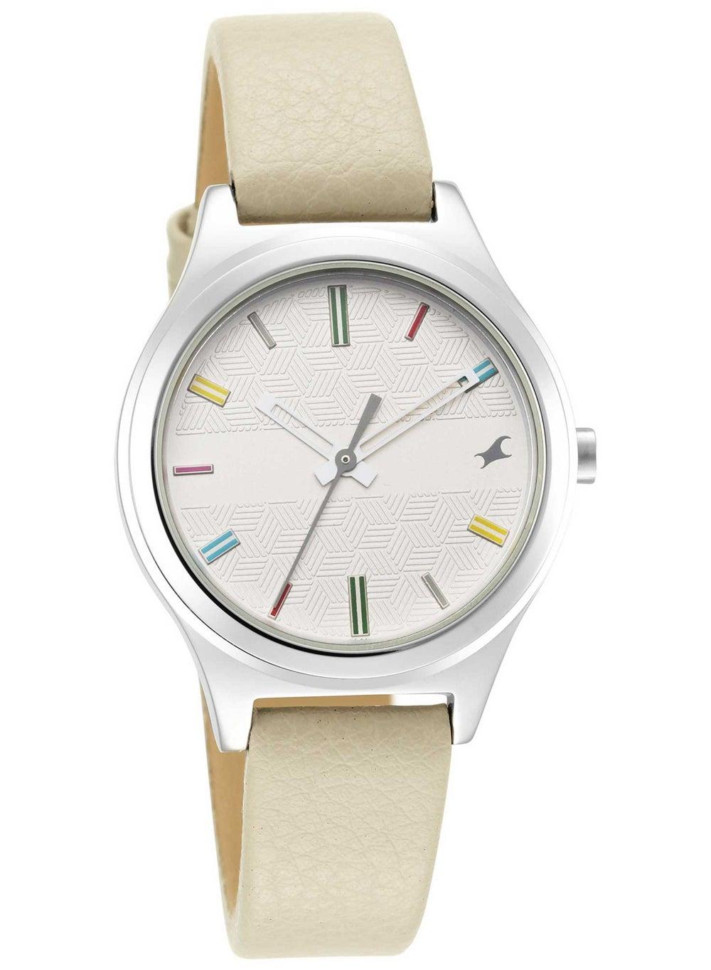 Fastrack Stunners Quartz Analog Watch for Girls - Elegant White - Image 1