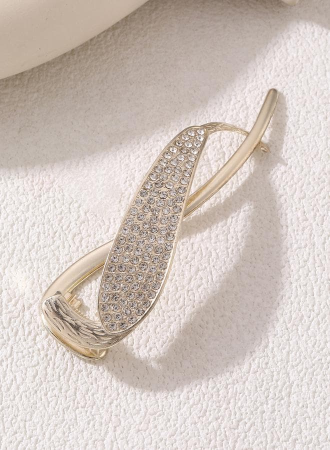 Take Two Golden Rhinestone Embellished Claw Clip - Image 1