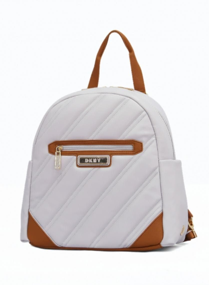 Lavender DKNY Bias Leather Laptop Backpack for Women - Image 1
