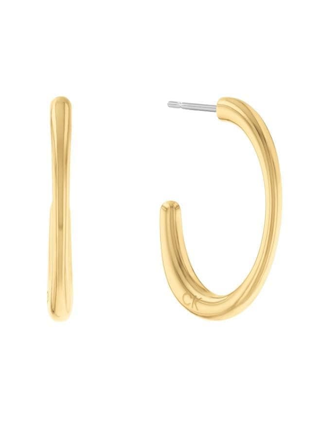 CALVIN KLEIN Women's Gold-Tone Organic Shapes Cuff Earrings - Image 1