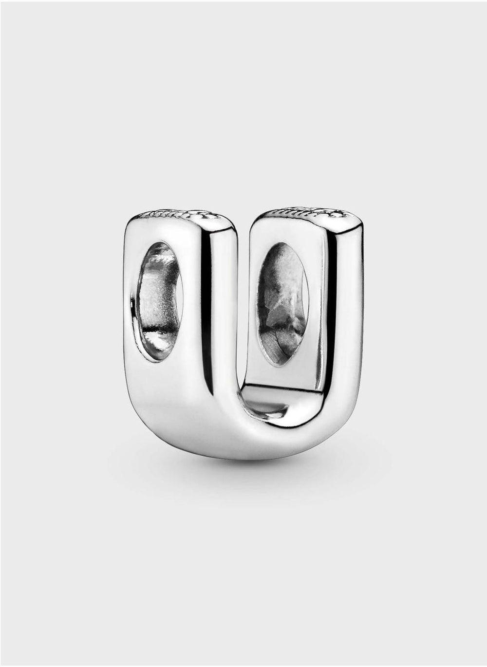 PANDORA Sterling Silver 'U' Alphabet Charm - Image 1