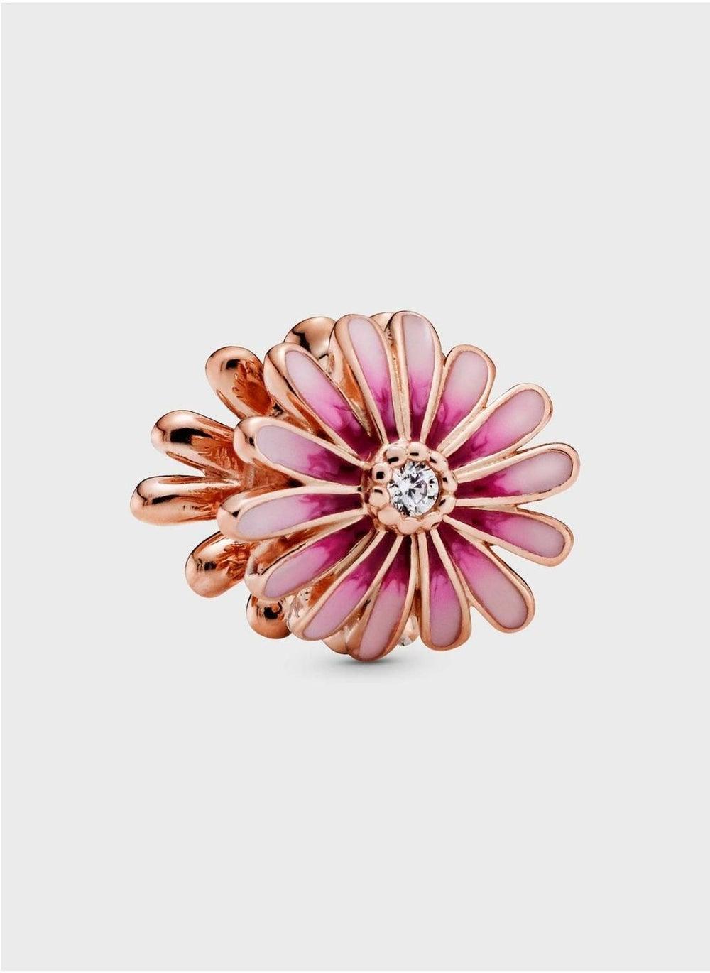 PANDORA Pink Daisy Flower Charm – Elegant Rose Gold Finish - Image 1