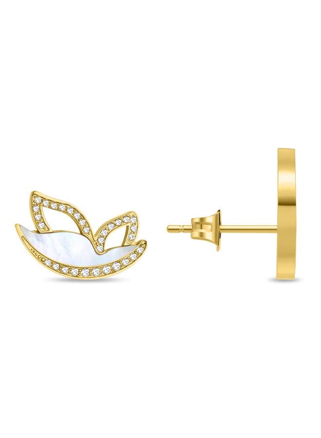 POLICE Birdy Mother-of-Pearl Butterfly Earrings with Crystals - Image 1