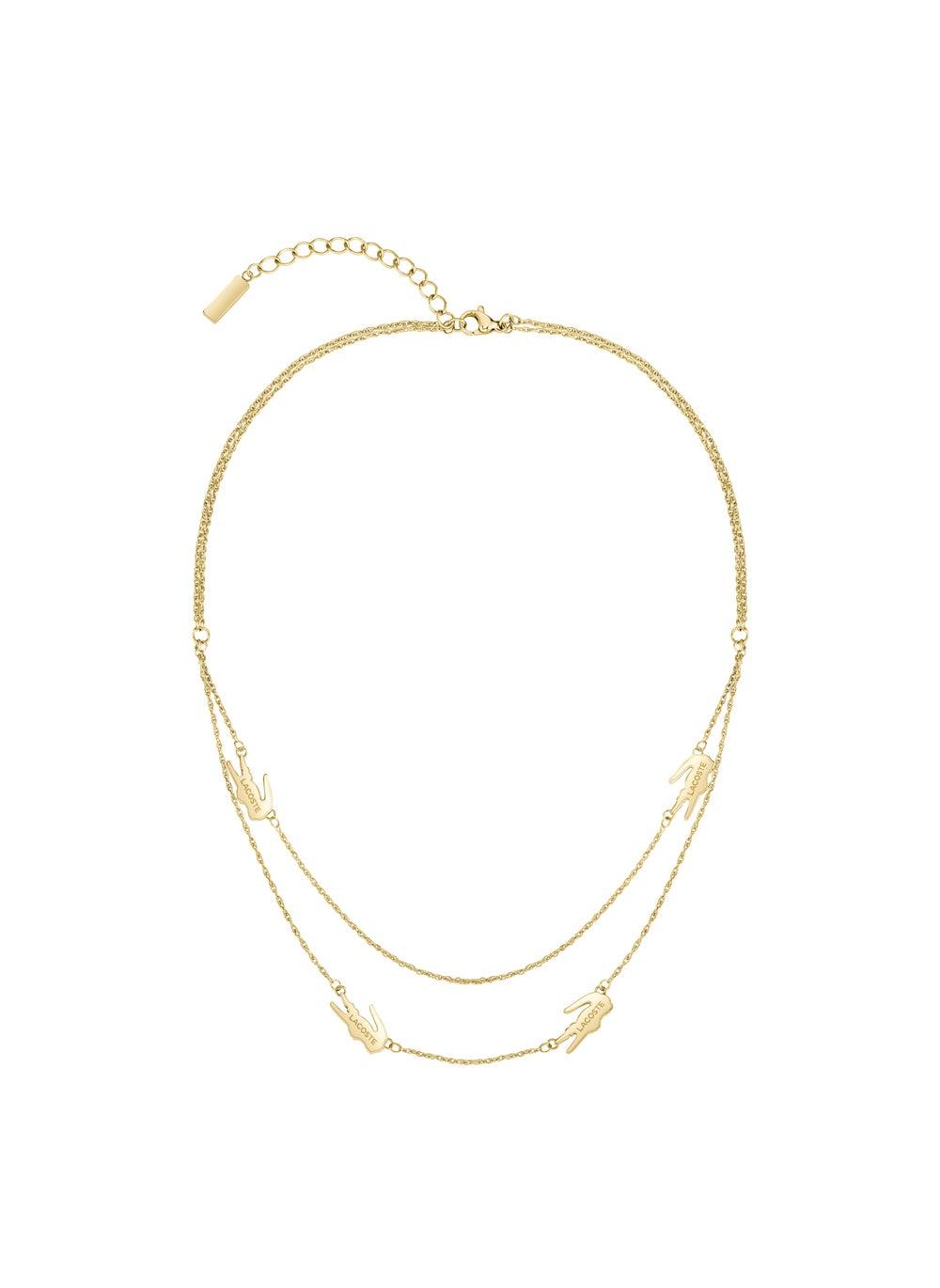 LACOSTE Gold-Plated Crocodile Emblem Necklace - Image 1