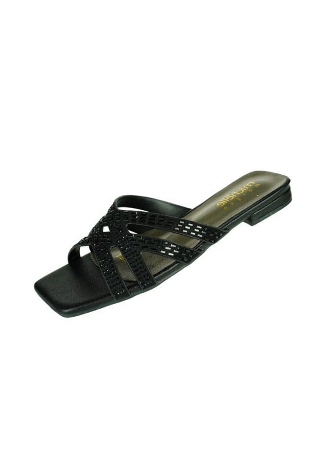 Michelle Morgan 092-2679 Elegant Black Sliders for Ladies - Image 1