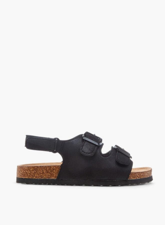 Cs161 240013Black Premium Buckle Accent Boys' Sandals - Image 1