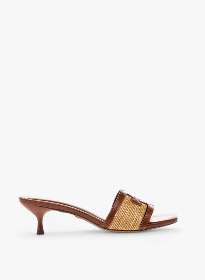Elegant J10486 002Tan Kitten Heel Sandals for Women - Image 1