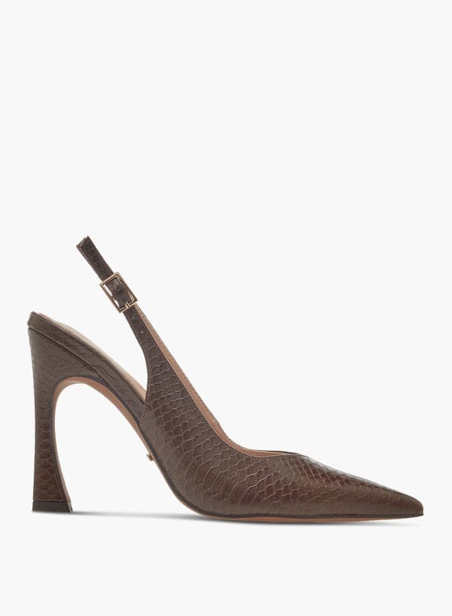 Elegant Onexj06254 Pointed Toe Slingback Stiletto Pumps - Image 1